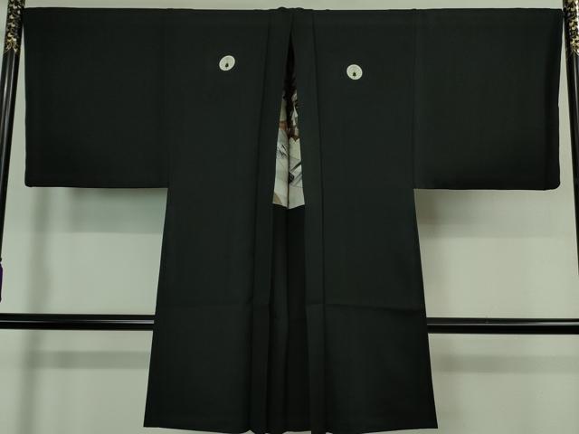 平和屋本店■極上　男性　黒紋付　長羽織・行灯袴セット　逸品　DZAA9875kh5