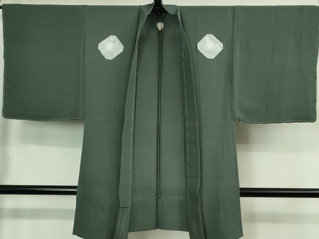 平和屋本店■極上　夏物　男性　色紋付　長羽織セット　絽　豆がら茶色　逸品　未使用　DZAA9883kh5