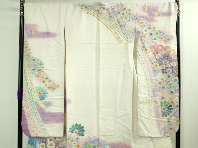 平和屋本店■極上　振袖　辻が花　暈し染め　金銀彩　逸品　DZAA9887kh5