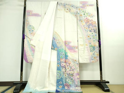 平和屋本店■極上　振袖　辻が花　暈し染め　金銀彩　逸品　DZAA9887kh5