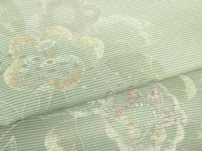平和屋着物＊極上 夏物 訪問着 刺繍 絽 辻が花 柳鼠色地 暈し染め 金彩 逸品 DZAA9902kh5
