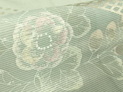 平和屋着物＊極上 夏物 訪問着 刺繍 絽 辻が花 柳鼠色地 暈し染め 金彩 逸品 DZAA9902kh5