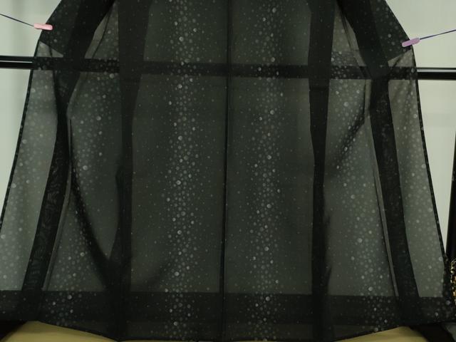 平和屋本店＊極上 夏物 本場大島紬 夏大島 丸文 黒地 逸品 DZAA9904kh5