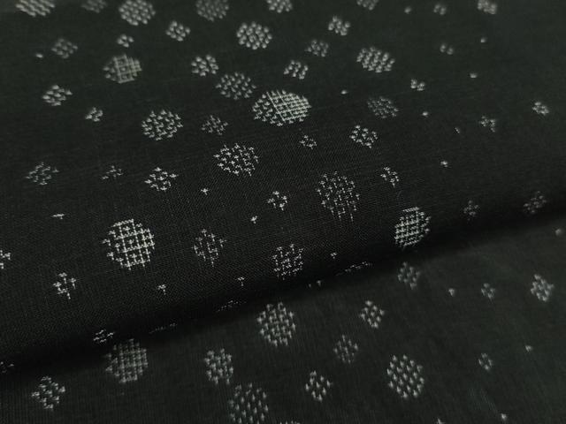 平和屋本店＊極上 夏物 本場大島紬 夏大島 丸文 黒地 逸品 DZAA9904kh5