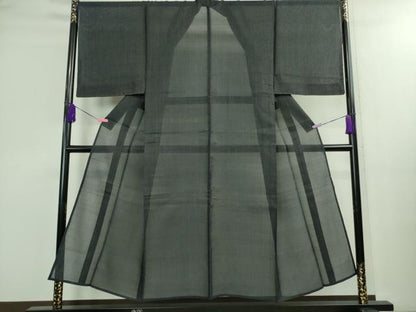 平和屋本店■極上　夏物　男性　白鷹お召　蚊絣　濃藍色地　逸品　未使用　DZAA9905kh5