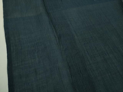 平和屋着物＊極上 夏物 男性 本場小千谷ちぢみ 麻 色無地 紺色 逸品 DZAA9906kh5