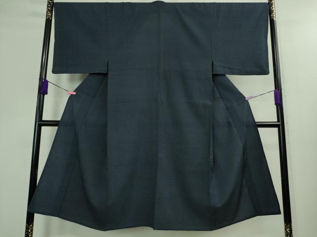 平和屋着物▽極上 男性 本塩沢 単衣 110亀甲 濃紺地 逸品 DZAA9908kh5