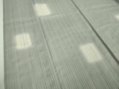 平和屋本店＊極上 夏物 十日町 名門青柳謹製 櫛引織 赤城紬 草木染 色紙文 灰青色地 逸品 未使用 DZAA9911kh5