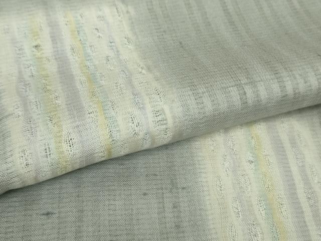 平和屋本店＊極上 夏物 十日町 名門青柳謹製 櫛引織 赤城紬 草木染 色紙文 灰青色地 逸品 未使用 DZAA9911kh5