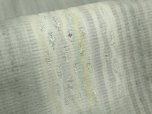 平和屋本店＊極上 夏物 十日町 名門青柳謹製 櫛引織 赤城紬 草木染 色紙文 灰青色地 逸品 未使用 DZAA9911kh5