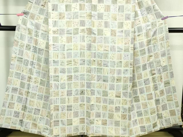 平和屋着物■極上　墨流しの第一人者　薗部正典　小紋　墨流し文様　色紙並べ　逸品　DZAA9915kh5