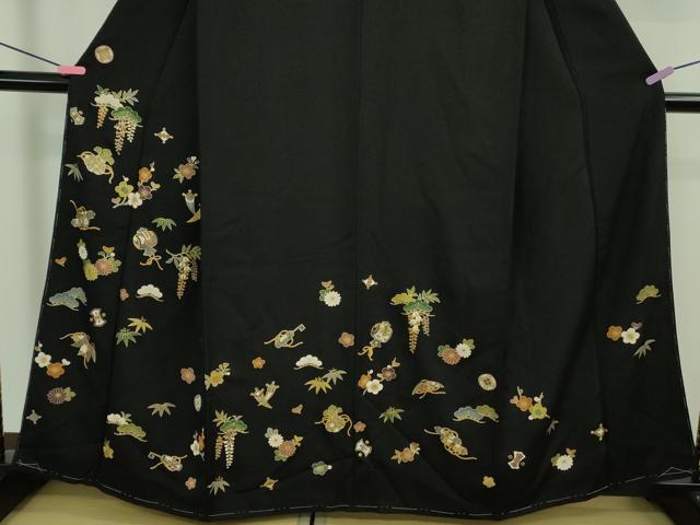平和屋着物■極上　訪問着　宝尽くし　黒地　逸品　DZAA9921kh5
