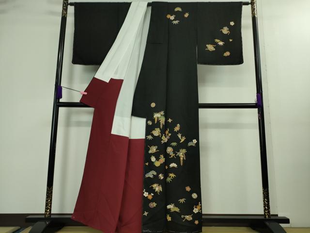 平和屋着物■極上　訪問着　宝尽くし　黒地　逸品　DZAA9921kh5