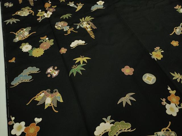 平和屋着物■極上　訪問着　宝尽くし　黒地　逸品　DZAA9921kh5