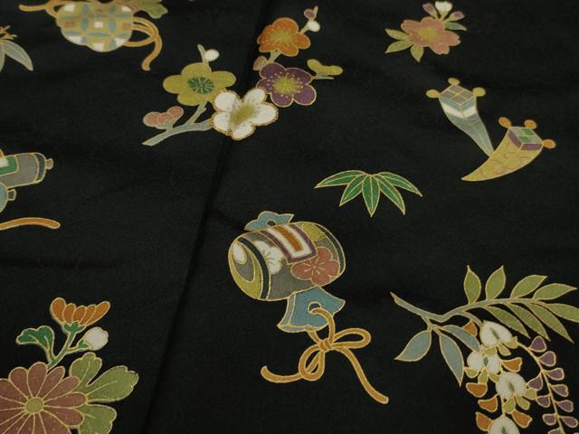 平和屋着物■極上　訪問着　宝尽くし　黒地　逸品　DZAA9921kh5