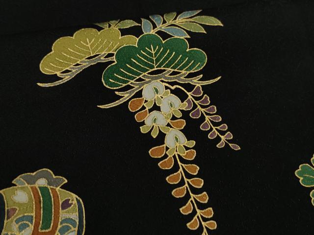 平和屋着物■極上　訪問着　宝尽くし　黒地　逸品　DZAA9921kh5