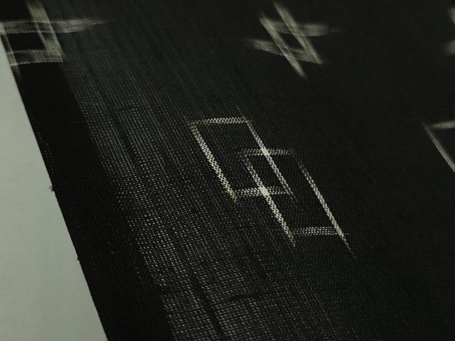 平和屋着物＊極上 夏物 紗紬 絣柄 黒地 逸品 未使用 DZAA9944kh5
