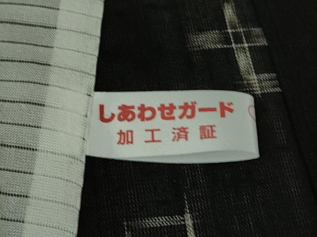 平和屋着物＊極上 夏物 紗紬 絣柄 黒地 逸品 未使用 DZAA9944kh5