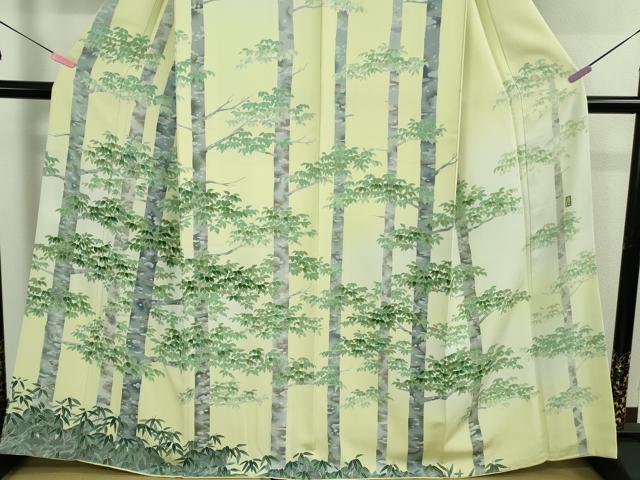 平和屋本店■極上　十日町　加賀草木友禅の第一人者　田村哲彦　訪問着　白樺　暈し染め　逸品　DZAA9960kh5