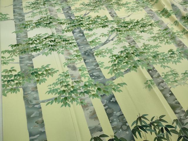 平和屋本店■極上　十日町　加賀草木友禅の第一人者　田村哲彦　訪問着　白樺　暈し染め　逸品　DZAA9960kh5