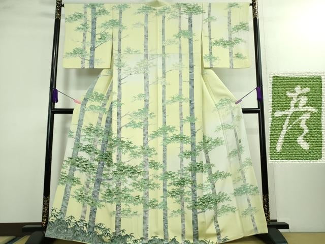 平和屋本店■極上　十日町　加賀草木友禅の第一人者　田村哲彦　訪問着　白樺　暈し染め　逸品　DZAA9960kh5