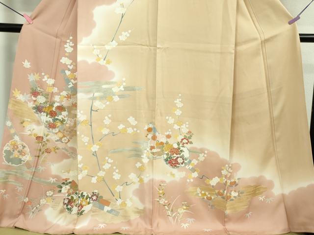 平和屋本店■極上　創業460年・千總　訪問着　駒刺繍　雪輪吉祥花文　暈し染め　金彩　逸品　DZAA9961kh5