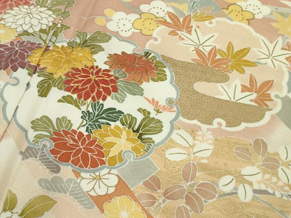 平和屋本店■極上　創業460年・千總　訪問着　駒刺繍　雪輪吉祥花文　暈し染め　金彩　逸品　DZAA9961kh5