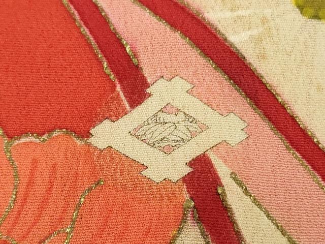 平和屋本店●極上　アンティーク　大正ロマン　振袖　駒刺繍　几帳吉祥花文　金彩　逸品　DZAA9973kh5