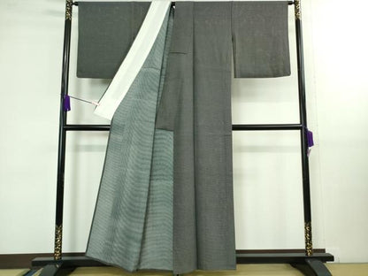 平和屋着物＊極上 夏物 小紋師 黒岩秀硯 江戸小紋 絽 行儀 黒×白 逸品 DZAA9989kh5