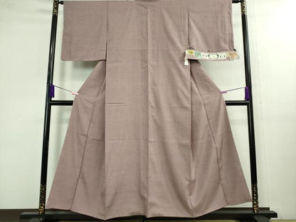 平和屋着物●極上 本場結城紬 重要無形文化財 色無地 梅鼠色 小倉商店謹製 証紙付き 逸品 未使用 DZAA9995kh5