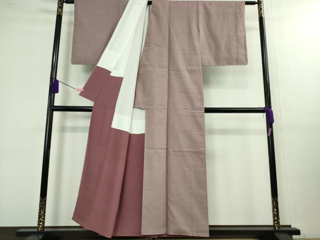 平和屋着物●極上 本場結城紬 重要無形文化財 色無地 梅鼠色 小倉商店謹製 証紙付き 逸品 未使用 DZAA9995kh5