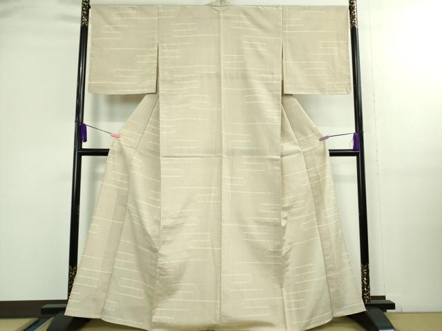 平和屋着物▽極上 本塩沢 単衣 110亀甲 流水文 逸品 DZAA9997kh5