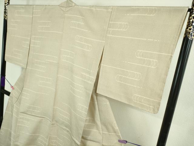 平和屋着物▽極上 本塩沢 単衣 110亀甲 流水文 逸品 DZAA9997kh5
