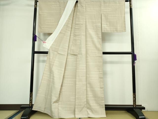 平和屋着物▽極上 本塩沢 単衣 110亀甲 流水文 逸品 DZAA9997kh5