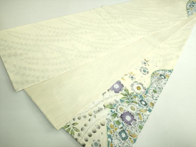 平和屋着物●極上 太鼓柄袋帯 スリーシーズン帯 辻が花 銀彩 逸品 DZAB0002kh5