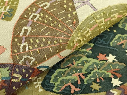 平和屋本店●最高級　明綴れ　全通柄袋帯　飛鶴吉祥花文　金糸　逸品　DZAB0071kh5
