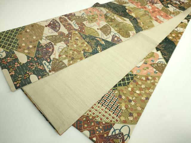 平和屋本店●最高級　明綴れ　全通柄袋帯　飛鶴吉祥花文　金糸　逸品　DZAB0071kh5