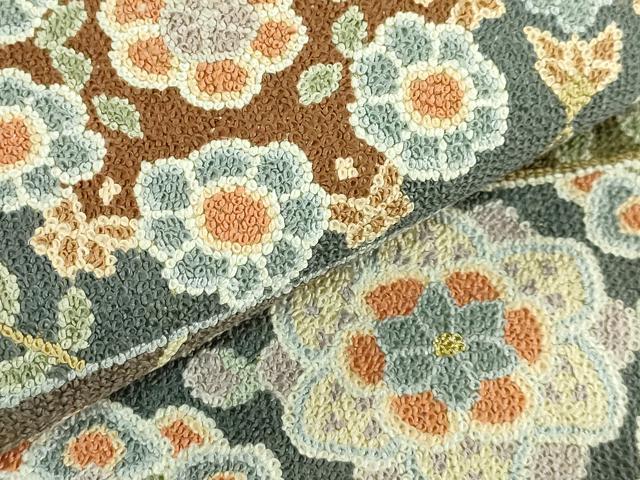 平和屋本店■最高級　中国三大刺繍　相良刺繍　総刺繍　袋帯　100万粒　総詰め　切嵌花唐草　金糸　逸品　DZAB0072kh5