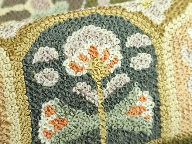 平和屋本店■最高級　中国三大刺繍　相良刺繍　総刺繍　袋帯　100万粒　総詰め　切嵌花唐草　金糸　逸品　DZAB0072kh5