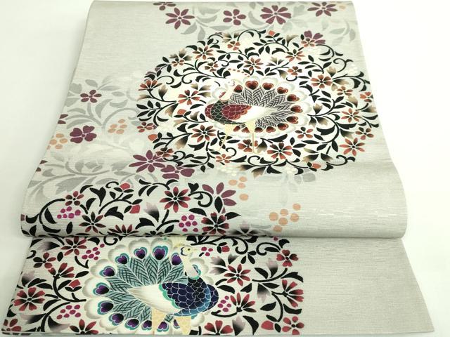 平和屋着物●極上 全通柄 京袋帯 WAKKA ワッカ 孔雀花文 逸品 DZAB0076kh5
