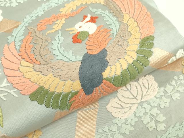 平和屋着物●極上 西陣 河合美術織物謹製 六通柄袋帯 唐織 能衣錦 鳳凰花文 逸品 DZAB0077kh5