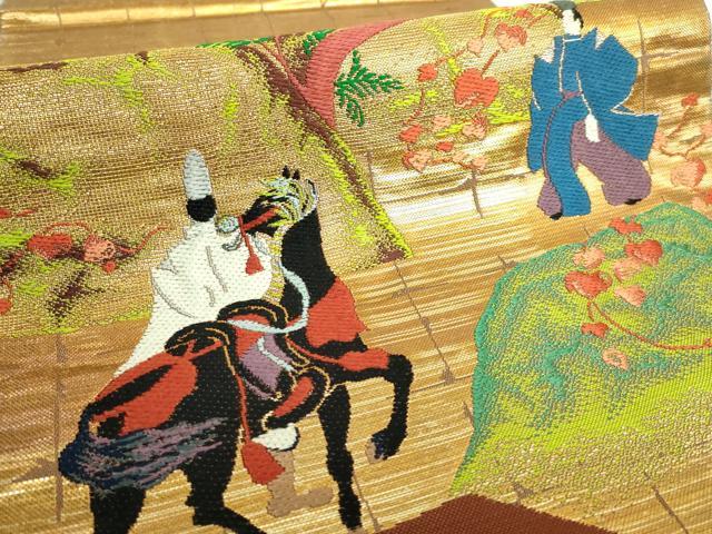 平和屋着物●極上 龍村美術織物 たつむら 太鼓柄 本袋帯 蔦絵錦 金糸 逸品 DZAB0095kh5