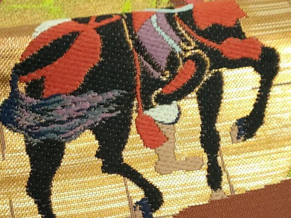 平和屋着物●極上 龍村美術織物 たつむら 太鼓柄 本袋帯 蔦絵錦 金糸 逸品 DZAB0095kh5