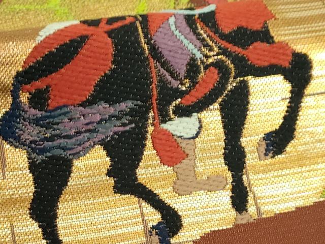 平和屋着物●極上 龍村美術織物 たつむら 太鼓柄 本袋帯 蔦絵錦 金糸 逸品 DZAB0095kh5