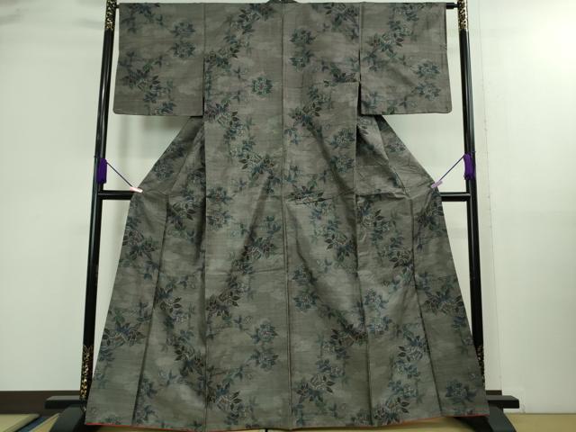 平和屋着物●極上 本場大島紬 9マルキ 枝花文 やまと誂製 逸品 DZAB0115kh5