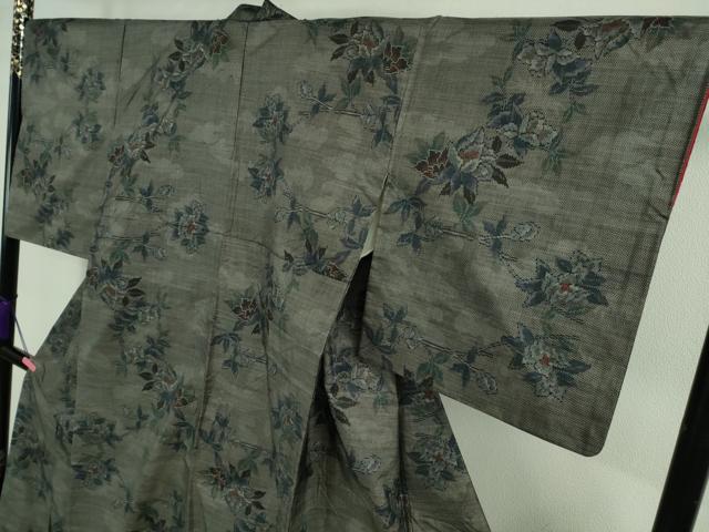 平和屋着物●極上 本場大島紬 9マルキ 枝花文 やまと誂製 逸品 DZAB0115kh5