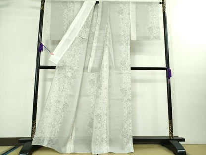 平和屋着物■極上　夏物　本場大島紬　夏大島　草花間道　逸品　DZAB0126kh5