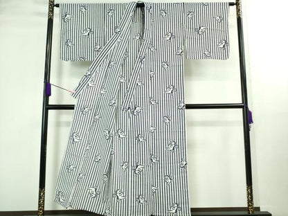 平和屋着物∴希少 夏物 浴衣 綿 黄桜 カッパ 河童 高島屋扱い 逸品 DZAB0131kh5