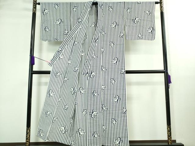 平和屋着物∴希少 夏物 浴衣 綿 黄桜 カッパ 河童 高島屋扱い 逸品 DZAB0131kh5