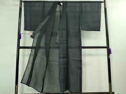 平和屋本店＊極上 夏物 男性 重要無形文化財 本場宮古上布 苧麻 濃藍色 逸品 DZAB0132kh5